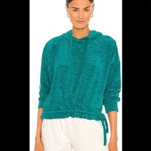 Blank NYC Sherpa Sweatshirt Green Hooded